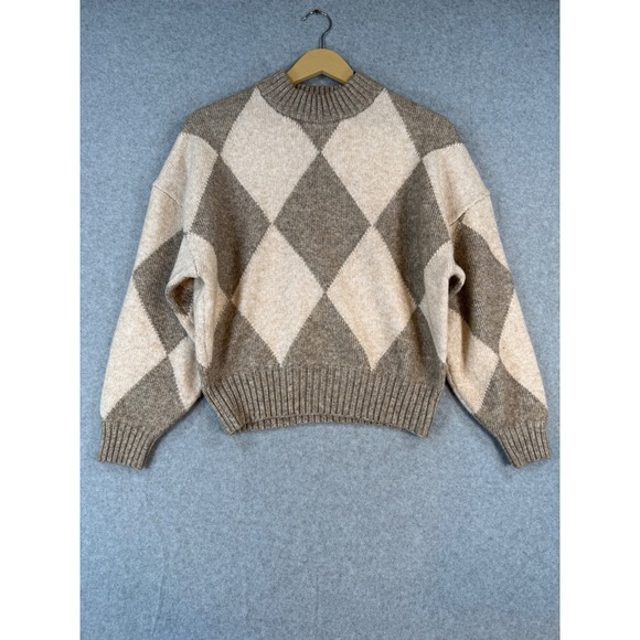 H&M Sweaters - Pringle of Scotland H&M Small Argyle Sweater Preppy Wool Blend Mock Neck